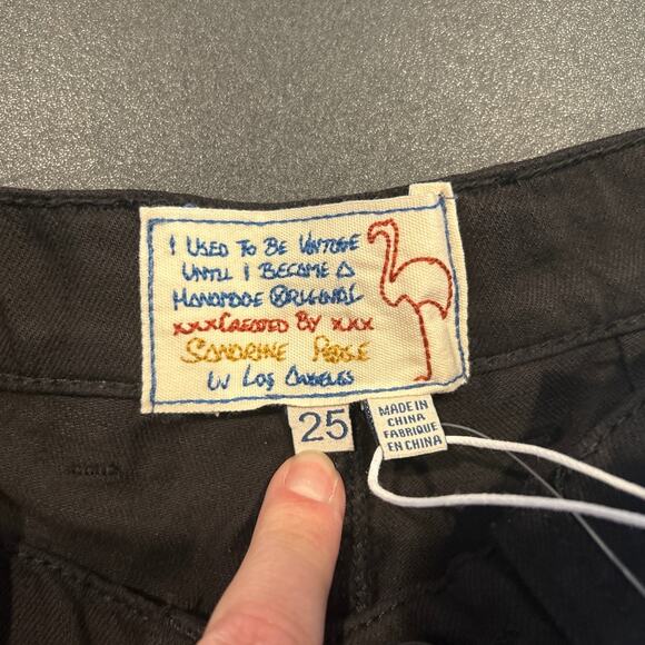 NWT Free People x Sandrine Rose Relaxed Pants, Black, Women's Size 25 - Picture 7 of 9